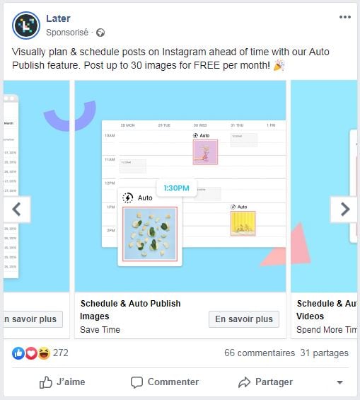 publicité en ligne facebook